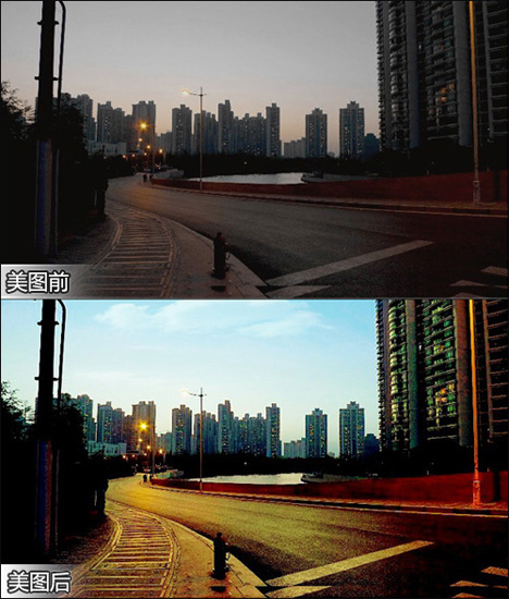 美图秀秀把阴天照片变成流光溢彩 三联