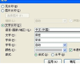 word2007设置水印