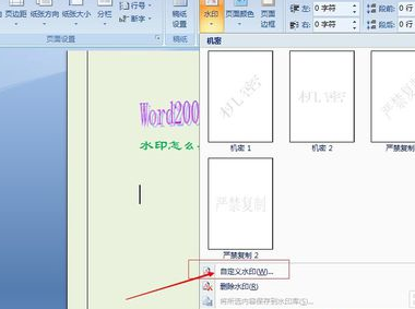 word2007如何添加文字水印,图片水印呢?