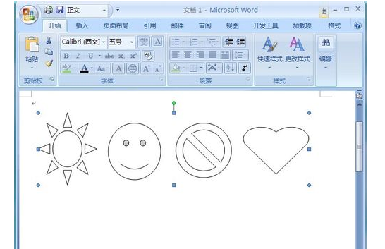 怎样在word2007中把多个图形合并