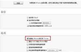 连接此iPhone时打开iTunes