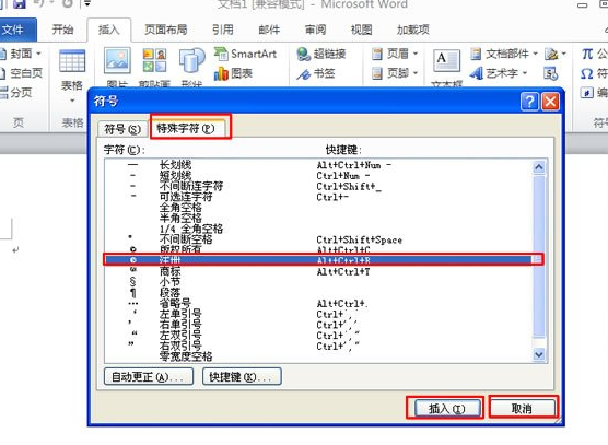 插入符号