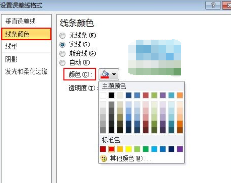 打开“设置误差线格式”对话框