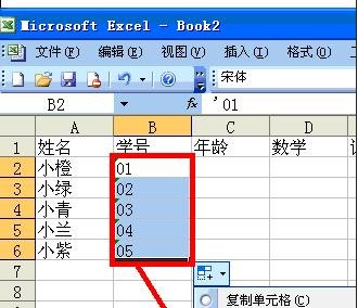 excel2003数据填充功能的使用教程