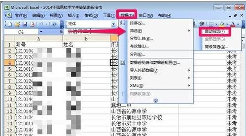 excel2003数据筛选的使用教程