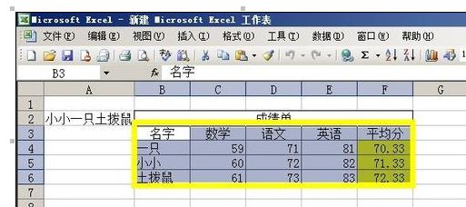 Excel2003中进行数据大小排列的操作方法