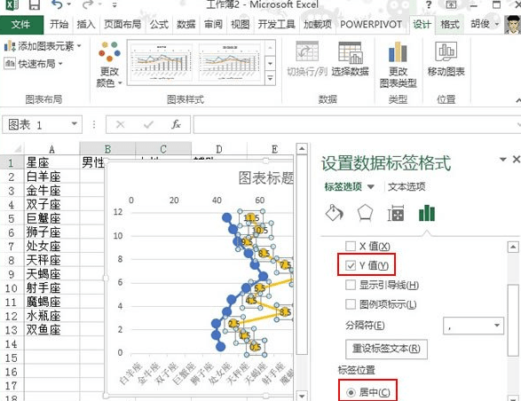 excel2013怎么制作纵向折线图