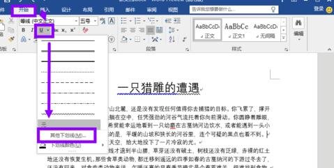 word2013怎样为文字添加下划线