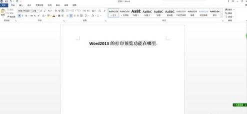 Word2013咋么查看打印预览