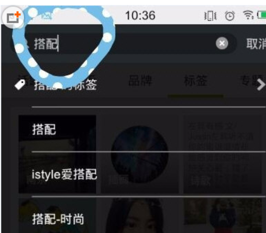 LOFTER搜索输入界面