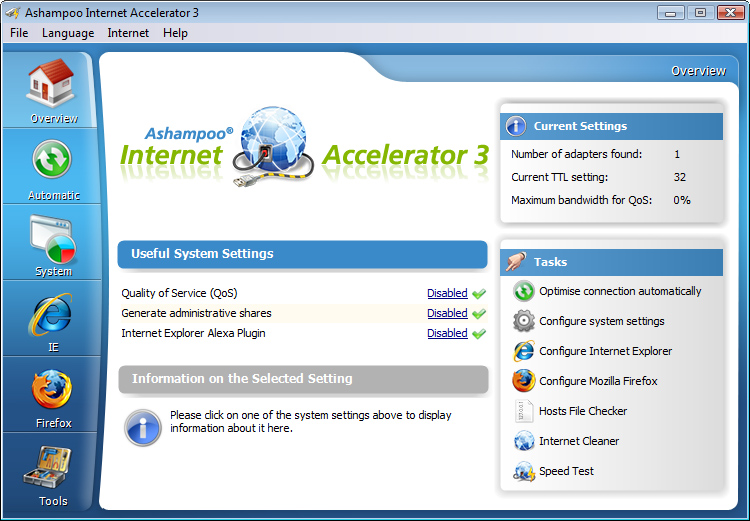 Ashampoo Internet Accelerator 3windowsͻ˽ͼ