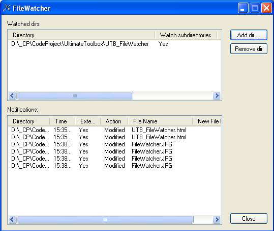 filewatcher with obersavable collection
