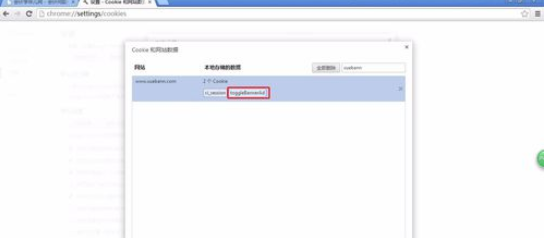 chrome浏览器如何删除指定网站的指定cookie
