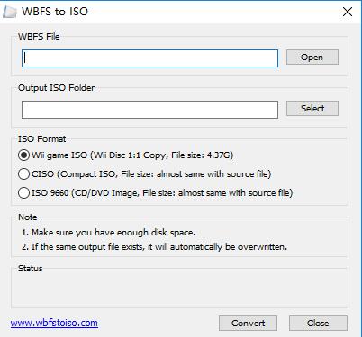 WBFSļתISO(WBFS to ISO)windowsͻ˽ͼ